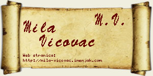 Mila Vićovac vizit kartica